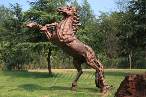 Outdoor Antique Jumping Bronze Horse Statues for sale
