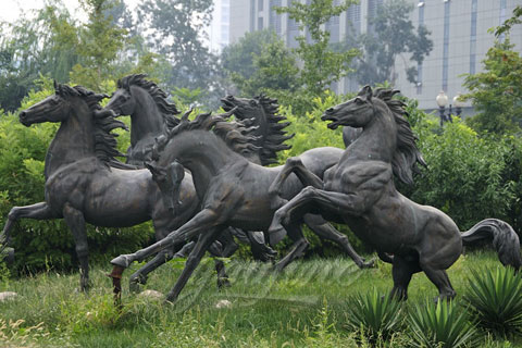 Running Horse Bronze Life Size Horse Statues for garden