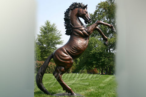 outdoor bronze jumping horse sculptures for garden