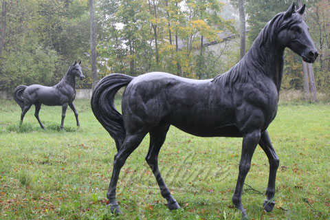 Hot Sale Customized Garden Life Size Bronze standing Horse Sculptures