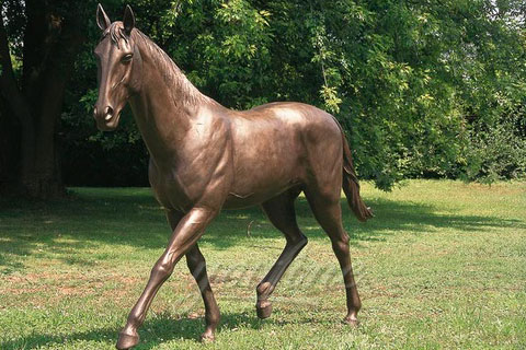 Hot sale life size bronze standing horse statues for garden