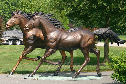 Large animal sculpture cast bronze standing horse statues for decoration