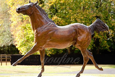Outdoor majestic bronze standing horse statues for garden