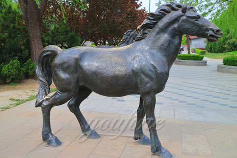 Metal Animal Statue Bronze standing Horse Sculpture for sale